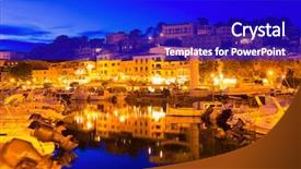  Presentation with port service - Beautiful theme featuring sollar - port de soller sunset backdrop and a royal blue colored foreground