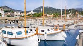  Presentation with port - Slides enhanced with sollar - puerto de soller port background and a  colored foreground