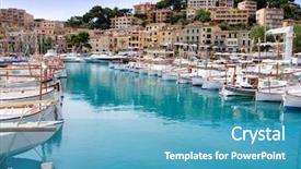  Presentation with port service - Audience pleasing slide deck consisting of sollar - puerto de soller port backdrop and a  colored foreground