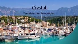  Presentation with mountain view - Cool new presentation theme with soller view with tramontana mountain backdrop and a teal colored foreground