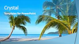  Presentation with scene - Beautiful presentation theme featuring solomon - beautiful tropical scene backdrop and a teal colored foreground