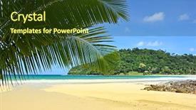  Presentation with solomon - Slide deck consisting of solomon - palm and sand beach background and a tawny brown colored foreground