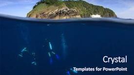  Presentation with divers - Cool new slides with solomon - scuba divers and tropical island backdrop and a navy blue colored foreground