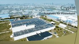  Presentation with station - Presentation design having solor-power-station-on-top background and a light blue colored foreground