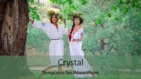  Presentation with ethnic - Beautiful PPT theme featuring solstice - ethnic woman with chaplet backdrop and a  colored foreground