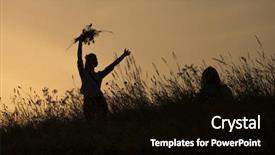  Presentation with soltice - PPT layouts featuring solstice - silhouettes of happy girl picking background and a black colored foreground