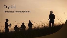  Presentation with soltice - Cool new slides with solstice - silhouettes of people picking flowers backdrop and a coral colored foreground