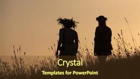  Presentation with soltice - Theme enhanced with solstice - silhouettes of people picking flowers background and a tawny brown colored foreground