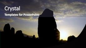  Presentation with circle - Presentation theme consisting of solstice - stone circle sen at sunset background and a  colored foreground