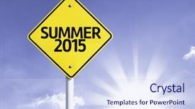  Presentation with highway road sign - Presentation theme featuring solstice - summer 2015 road sign background and a sky blue colored foreground