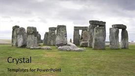  Presentation with stonehenge - Presentation consisting of solstice - view of the stonehenge megalithic background and a tawny brown colored foreground
