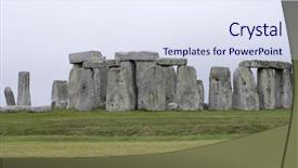  Presentation with stonehenge - Presentation design having solstice - view of the stonehenge megalithic background and a sky blue colored foreground