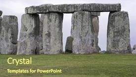  Presentation with stonehenge - Audience pleasing presentation theme consisting of solstice - view of the stonehenge megalithic backdrop and a tawny brown colored foreground