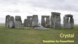  Presentation with stonehenge - Beautiful PPT theme featuring solstice - view of the stonehenge stones backdrop and a tawny brown colored foreground