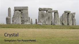  Presentation with stonehenge - Colorful theme enhanced with solstice - view of the stonehenge stones backdrop and a coral colored foreground