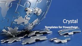  Presentation with world puzzle - Colorful theme enhanced with solution concept - earth jigsaw puzzle backdrop and a ocean colored foreground