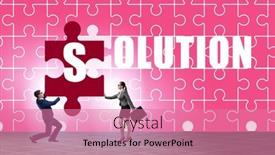  Presentation with solving - Slide set consisting of solution-concept-with-businessman-solving background and a coral colored foreground