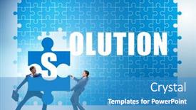  Presentation with solving - PPT theme having solution-concept-with-businessman-solving background and a teal colored foreground