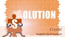  Presentation with solving - PPT theme with solution-concept-with-businessman-solving background and a coral colored foreground