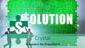  Presentation with solving - Audience pleasing slides consisting of solution-concept-with-businessman-solving backdrop and a seafoam green colored foreground