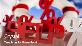  Presentation with solution description - Beautiful presentation design featuring solution description - life buoy with percent help backdrop and a  colored foreground