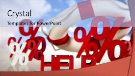 Presentation with solution description - Cool new theme with solution description - life buoy with percent help backdrop and a light blue colored foreground