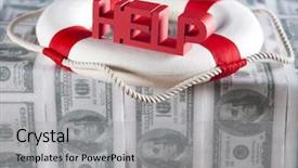  Presentation with percent - Slide deck having solution description - life buoy with percent help background and a light gray colored foreground