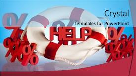  Presentation with solution description - Cool new PPT theme with solution description - life buoy with percent help backdrop and a  colored foreground