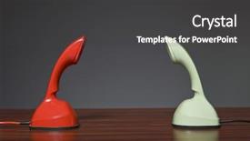  Presentation with desk in line - Beautiful slides featuring solution description - two cobra phones backdrop and a  colored foreground