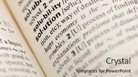  Presentation with dictionary - Presentation theme with solution dictionary word background and a soft green colored foreground