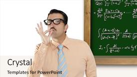  Presentation with solution - Presentation design featuring solution of a mathematical formula background and a lemonade colored foreground