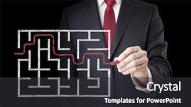  Presentation with maze - Presentation theme featuring solution of a maze background and a dark gray colored foreground