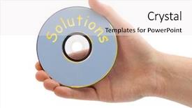  Presentation with solutions - Slide set enhanced with solutions isolated on white background background and a sky blue colored foreground