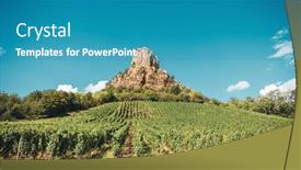  Presentation with vineyards - Presentation theme enhanced with solutre-rock-with-vineyards-burgundy background and a teal colored foreground
