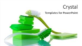  Presentation with cleaning - Colorful PPT theme enhanced with solvent chemicals - cleaning products isolated on white backdrop and a white colored foreground