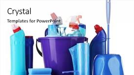  Presentation with cleaning - Presentation theme enhanced with solvent chemicals - cleaning products isolated on white background and a white colored foreground