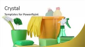  Presentation with corporate gifting and promotional products - Slides with solvent chemicals - cleaning products isolated on white background and a  colored foreground