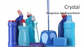  Presentation with cleaning - Presentation having solvent chemicals - cleaning products isolated on white background and a  colored foreground