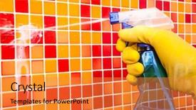  Presentation with bathroom - Amazing theme having solvent chemicals - person doing chores in bathroom backdrop and a  colored foreground