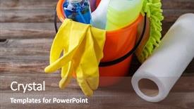  Presentation with plastic - Cool new presentation theme with solvent chemicals - plastic bucket with cleaning supplies backdrop and a  colored foreground