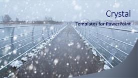  Presentation with pedestrian bridge - Slide set featuring solvesborgsbron pedestrian bridge with falling background and a sky blue colored foreground