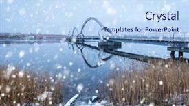  Presentation with pedestrian bridge - Cool new slide deck with solvesborgsbron pedestrian bridge with falling backdrop and a sky blue colored foreground