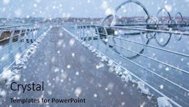  Presentation with pedestrian bridge - PPT theme enhanced with solvesborgsbron pedestrian bridge with falling background and a seafoam green colored foreground