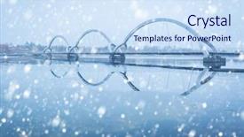  Presentation with pedestrian bridge - Slide deck featuring solvesborgsbron pedestrian bridge with falling background and a sky blue colored foreground