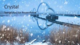  Presentation with pedestrian bridge - Presentation theme with solvesborgsbron pedestrian bridge with falling background and a light blue colored foreground