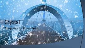  Presentation with pedestrian bridge - Beautiful slide deck featuring solvesborgsbron pedestrian bridge with falling backdrop and a teal colored foreground