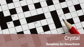  Presentation with red puzzle - Cool new presentation design with solving a crossword puzzle backdrop and a coral colored foreground