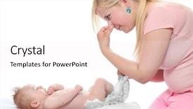  Presentation with diaper - Beautiful presentation theme featuring solving an smelly diaper accident backdrop and a white colored foreground