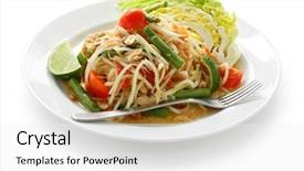  Presentation with papaya - Cool new slides with som tam green papaya salad backdrop and a white colored foreground