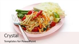  Presentation with papaya - Slide set having som tam papaya salad thai background and a lemonade colored foreground